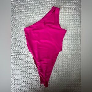 Pink One-Shoulder Woman’s Medium One-Piece